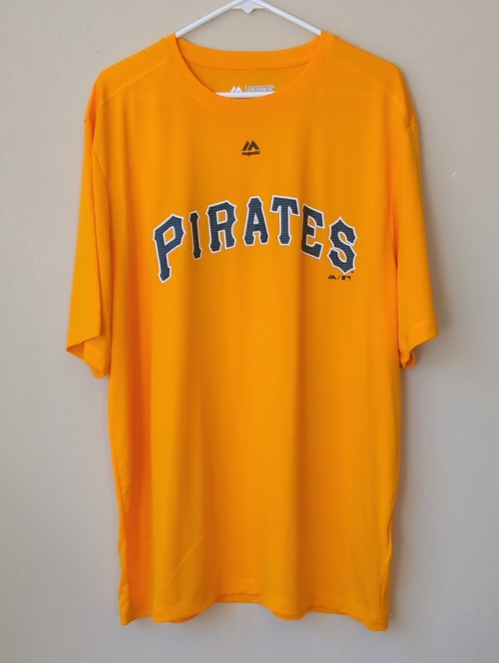 Majestic Pittsburgh Pirates MLB Yellow Short Sleeve Shirt Mens 2XL